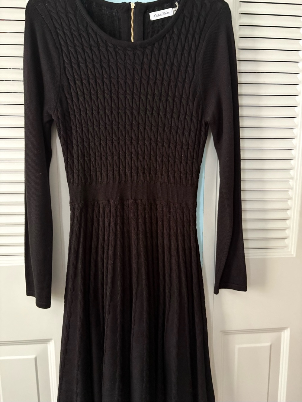 NWT Calvin Klein Cable sweater dress with cinched waist.